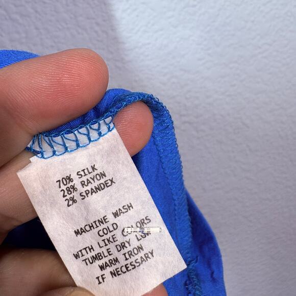 Bogari Womens Size Small Cami Tank Top Sea Blue Silk Rayon Blend Spaghetti Strap - Picture 3 of 6